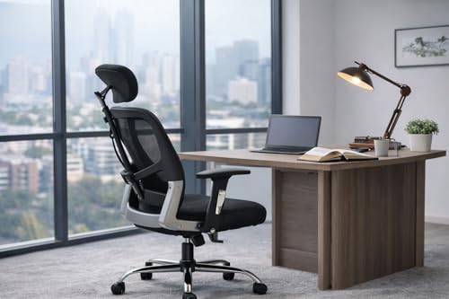 Jazz High Back Office Chair | Mesh Ergonomic Chair with Multi-Til...