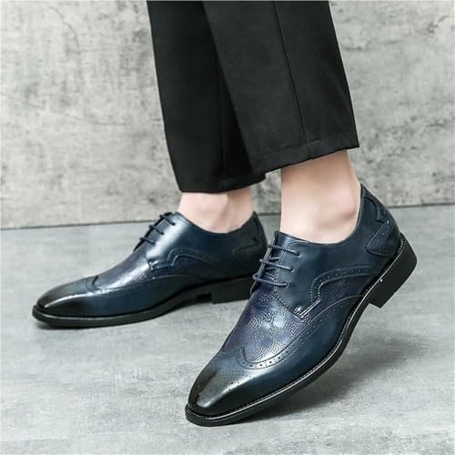 Leather Business Shoes for Men Oxford Dress Formal Wedding Comfortable Classic Pointed Toe Non-Slip Walking Lace Up Shoes2