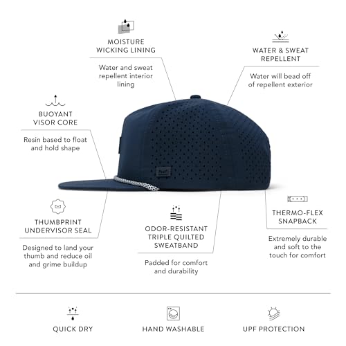 Image of melin Coronado Brick Hydro, Performance Snapback Hat, Water-Resistant Baseball Cap for Men & Women