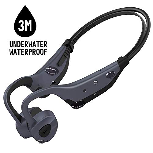 Aztine Bluetooth Bone Conduction Headphones for Swimming, IPX8 Underwater 3 Meters Waterproof MP3