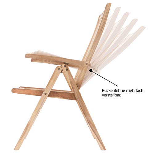 Divero Divero Klappstuhl Granada aus Teak-Holz, unbehandelt - Farbe: Natur-Braun Divero Divero Klappstuhl Granada aus Teak-Holz, unbehandelt - Farbe: Natur-Braun