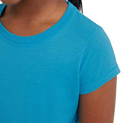 Hanes Little Girls' Jersey Cotton Tee (Pack Of 2), Process Blue, Medium #TOP3