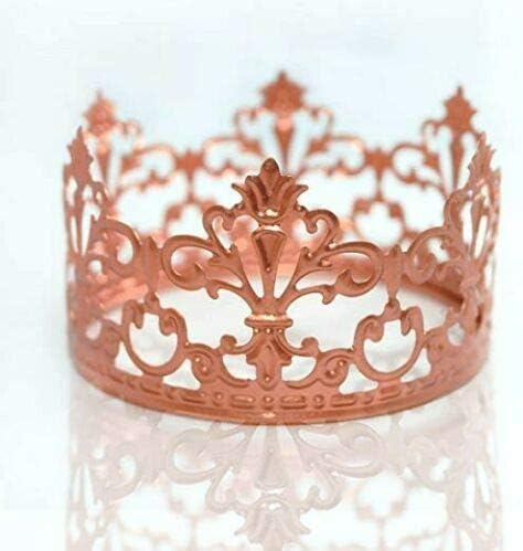 Miniatura 2 de Mini decoración de pastel de corona dorada de príncipe para decoración de pasteles de fiesta de boda (oro rosa)