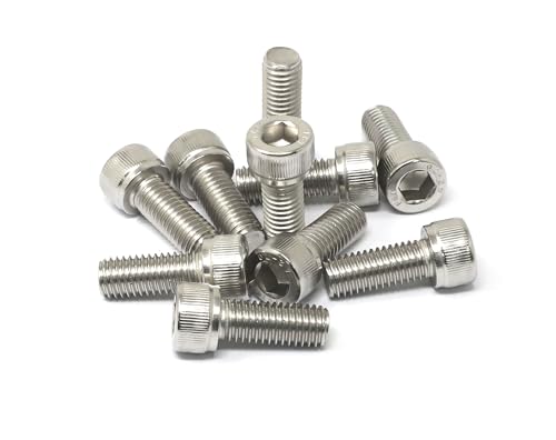 Image of iexcell 10 Pcs M10 x 25mm Thread Pitch 1.5 mm Stainless Steel 304 Hex Socket Head Cap Screws Bolts Kit
