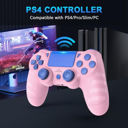 DYONDER Wireless Controller for PS4/Pro/Slim & PC – 1000mAh Battery, 6-Axis Motion Sensor, Audio Jack (PINK) - Image 7