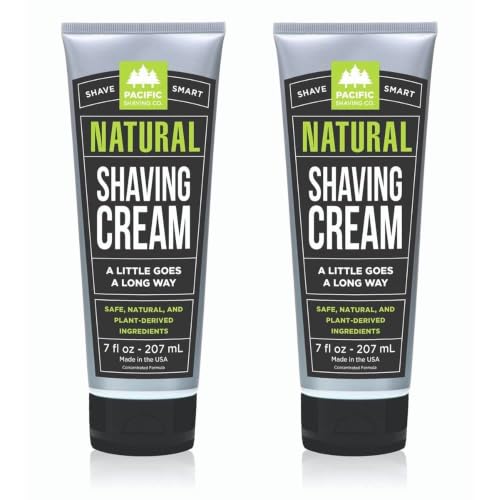Pacific Shaving Company Natural Men's Shaving Cream, 7 Oz (2 Pack)
