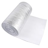 Zoegneer Película reflectante para radiador, película aluminizada PET para radiador, rollo de aislamiento reflectante de calor para techos de pared, garaje, invernadero, furgoneta, aislamiento (5 m x