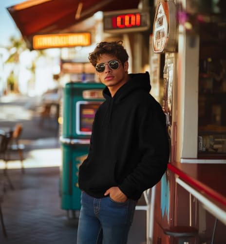 Image of Veirdo 280 GSM Cotton Fleece | Hooded Neck Full Sleeve | Regular Fit Sweatshirt | Solid Hoodie for Men | Sizes: S to 3XL