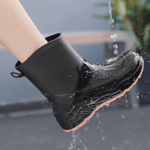 Image of Nutropa Mid Calf Rain Boots for Women, Anti-Slip Outdoor Work Rain Shoes