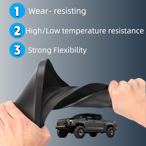 Image of No Drill Mud Flaps Splash Guards Compatible with 2022-2026 Toyota Tundra,OEM Style Textured Black Custom Fit All Weather Exterior Accessories(4PCS)