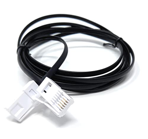 DRUT 2m, BT to BT 4 Wire 431A Male to Male Plug Telephone Flat Cable Lead (6.5ft, Black)