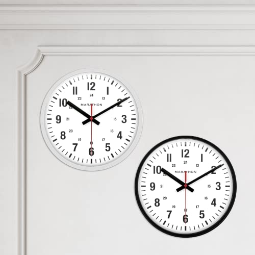 MARATHON Large 10 Inch Silent Continuous-Sweep Analog Wall Clock, White - Large, Easy to Read Numbers by MARATHON - Image 7