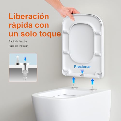 Tapa WC universal de resina UF antibacteriana efecto cerámico premium 7