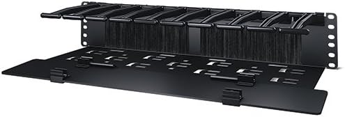 Miniatura 3 de APC Gestor de cables horizontal profundo con placa inferior de amarre de cables, de una cara con componentes de cubierta, negro (AR8603A)