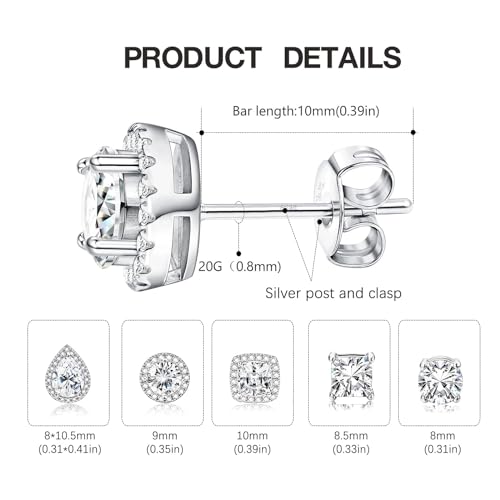 5 Pairs Cubic Zirconia Sterling Silver Stud Earrings for Women,14K Small Gold Plated Tiny Stud Earrings Set for Multiple Piercing Cartilage Hypoallergenic Earrings For Men2