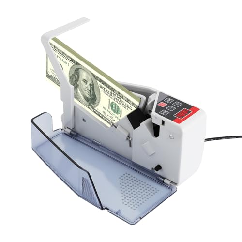 Portable Money Counter, 600 Sheets/Minute Mini Bill Cash Counting Machine, 100-240V Money Counting Machine with LED Display Screen for Banks & Stores