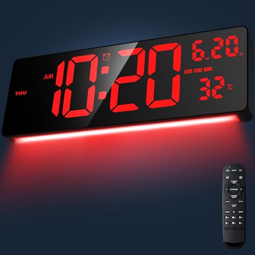 16.5 Digital Wall Clock with Night Lights