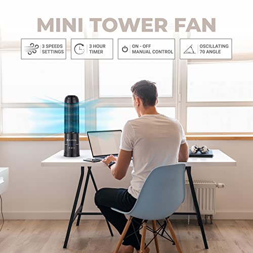 AcornSolution Electrical 16-Inch Tower fans Floor Fan, 70 Oscillating -1year warranty 3 Speed With 2 Mode Oscillating Fan Air Cooling,Silent Operation (16"),
