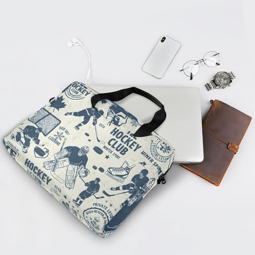 Bolso maletín para laptop con diseño hockey vintage 13-15.6 pulg miniatura 7