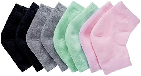 Nado Care Moisturizing Socks Lotion Gel for Dry Cracked Heels - Spa Gel Socks Humectant Moisturizer Heel Balm Foot Care Heel Softener Compression Cotton - 4 Pair