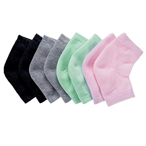 Nado Care Moisturizing Socks Lotion Gel For Dry Cracked Heels - Spa Gel Socks Humectant Moisturizer Heel Balm Foot Care Heel Softener Compression Cotton - 4 Pair #TOP1