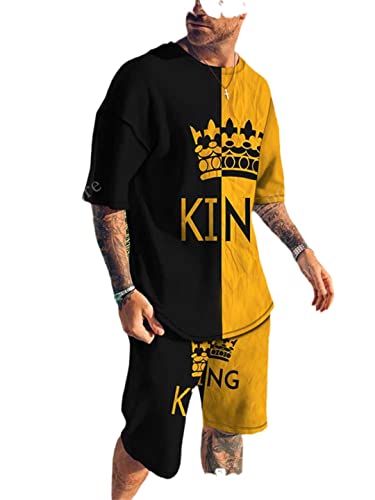 Survêtement été homme ensemble 2 pièces short et t-shirt décontracté taille XXXL ts1287