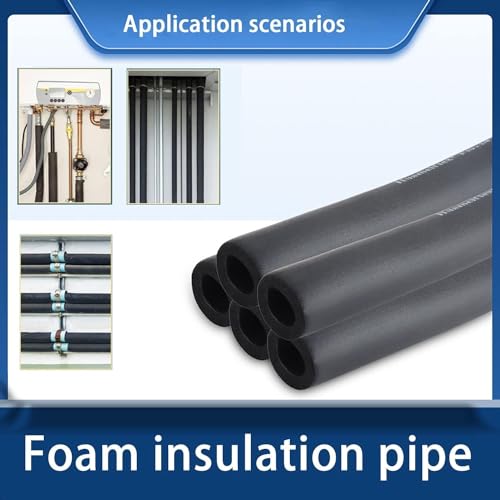 Image of M&M HARIS 1-1 /8 ID X 3 /8 inch THK Foam Heat Insulated Tube for Air Conditioner Ac Pipe Foam Rubber Tube 5.9 Feet insulation pipe cover ID 28 mm X 9 mm THK Tube Pack of 1