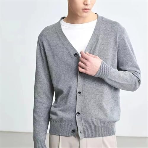 Winter Men's Cashmere Blend Cardigan Sweater Casual Single-Breasted V-Neck Knitted Cardigan2