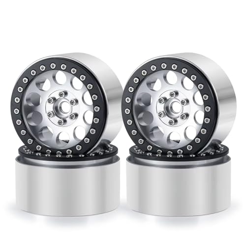 RC�z�C�[���n�u For Axial For Wraith For SCX10 90048 For TRX4 For TRX6 D90 1/10 4�� 2.2�C���` 35mm �A���~�����r�[�h���b�N�z�C�[�������n�u RC�N���[���[�J�[�p(Silver)
