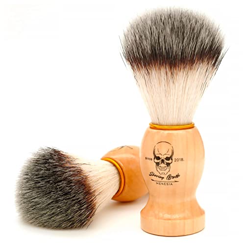 Menesia Shaving Brush For Men, Wood Handle Shave Brush,Mens Shaving Cream & Soap Brush (Skull) #TOP3