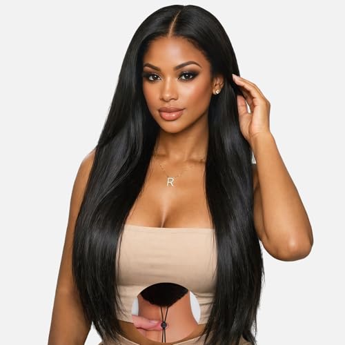 Perruque cheveux humain sans colle avec dentelle pré-coupée 13x6 Tunfine