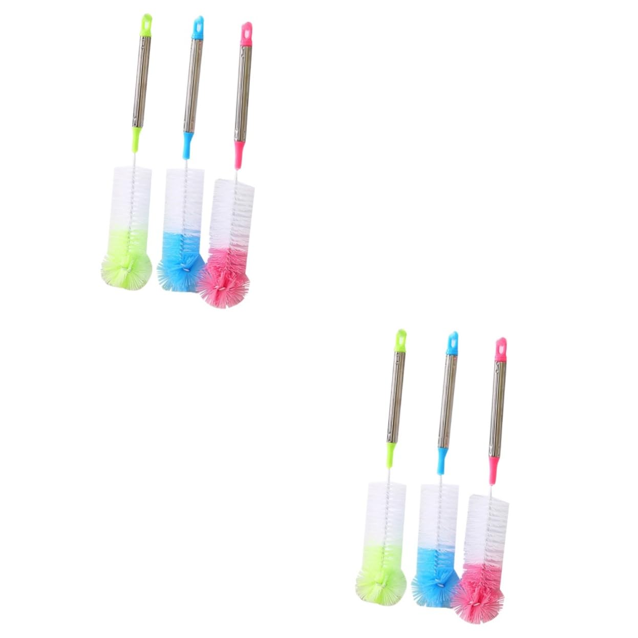 Ciieeo 2 Set Spazzole Per Bottiglie Colorate Con Lungo Flessibile Inossidabile Per Lavaggio Biberon Tazze E Bottiglie Pulizia E Duratura Colore Casuale 3 Pezzi*2