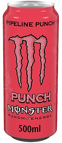 Image of Monster Energy Drink Pipeline Punch Flavour, Pink, Carbonated Beverage 500ml X Pack Of 3 (From USA)