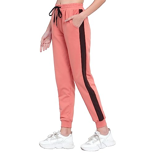 Image of BLUE STAR SHARK Women's Cotton Loopknit Track Pants | Comfortable Lounge Pants for Summer | Casual Pyjamas, Nightwear, Gym, Yoga, Sports, Running | Relaxed Fit Everyday Comfort