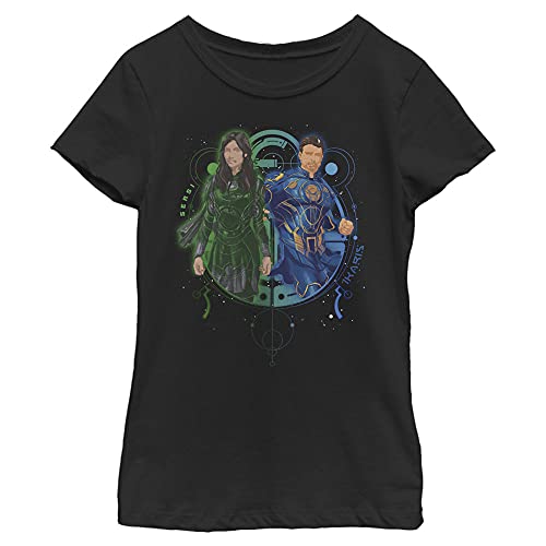 T-shirt Marvel Eternals Sersi Ikaris XL noir fini les motifs qui s'effacent au lavage