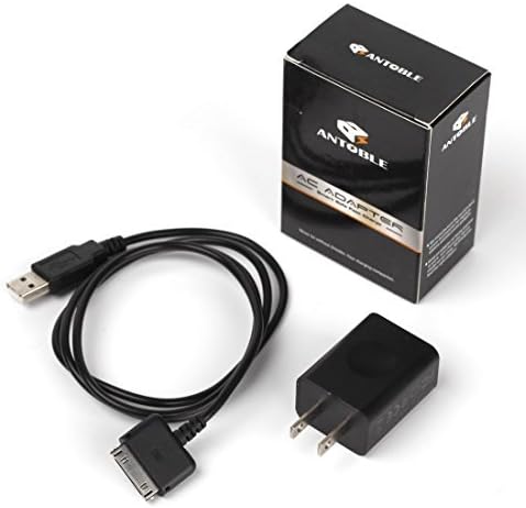 ANTOBLE 6.5ft USB Charging Cable & USB Charger AC Power Adapter Plug for Barnes & Noble Nook BNTV400 BNTV600, Nook HD 7" HD+ 9" Tablet 8GB 16GB 32GB