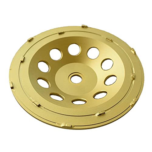 ACTINTOOL 7 in. x 7/8-5/8 in.12 PCS PCD 7 Inch Double Row PCD Cup Wheel, Epoxy Mastic Thinset Glue Stucco Tough Concrete Coating Removal PCD Grinding Cup Wheel (7/8"-5/8" Non-Threaded) by ACTINTOOL - Used condition - Image 2