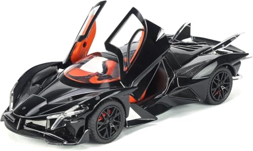 Image of WORSHIPER Compatible for 1:32 Apollo Evo Toy Car Model, Diecast Collectible Pull Back Model Car with Sound and Light, Toy Gift Vehicles for Adults Kids Boys Girls (1:32 Apollo Evo-Black Color)