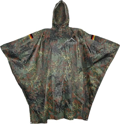 normani Bundeswehr Regenponcho nach TL mit Deutschlandflaggen am Armbereich