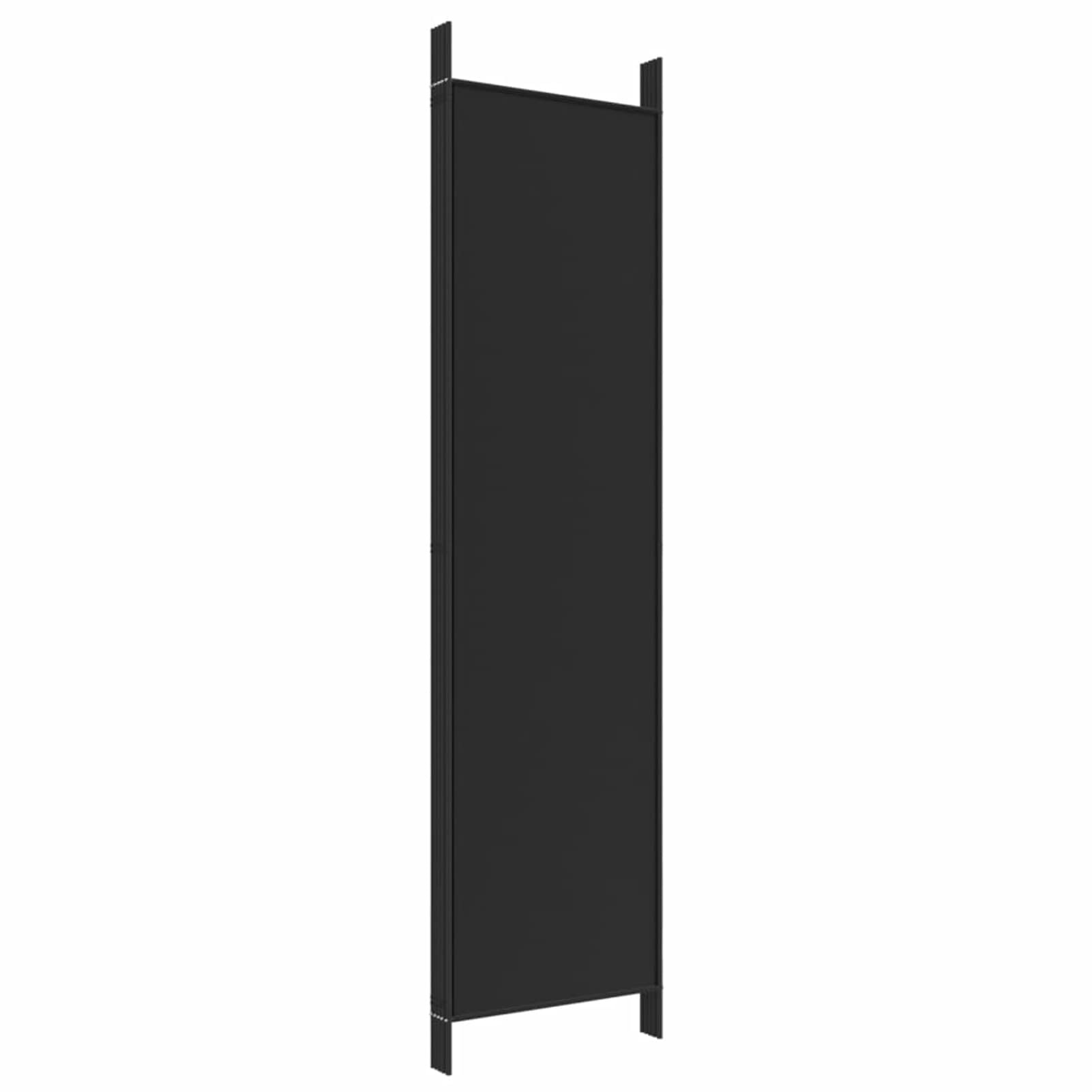 Divisorio 5 Pannelli Nero 250x200 cm Tessuto