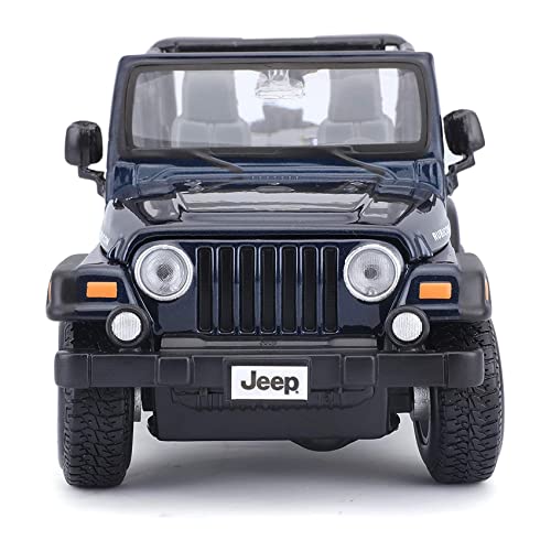 Jeep Wrangler Rubicon a escala 1:27 color azul metálico miniatura 4