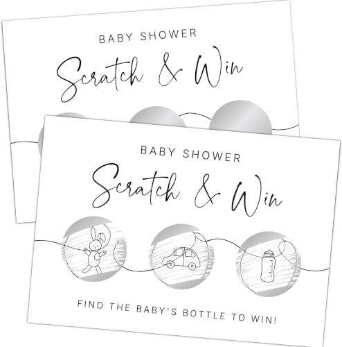 GardenCity Scratch Off Game, Baby Shower Games for Girl or Boy, 50 Cards, Minimalist
