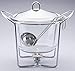 Produktbild APS 65035 Servierschale mit Stövchen Ø 23cm, H: 26cm, Stövchen Metall verchromt, Glasschale, 4 Liter, Deckel Edelstahl poliert Schöpfkelle aus Edelstahl, -HOT POT-