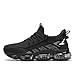 Luogoks Men's Air Cushion Running Shoes Breathable Tennis Basketball Sneakers Non Slip Workout Casual Sport Shoes Gym Training Comfortable Fashion Shoes Black/White