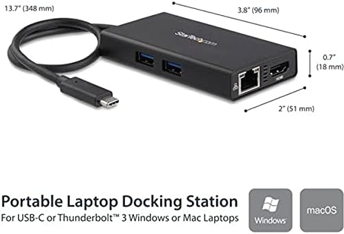 Adaptador Multipuerto USB-C StarTech.com con HDMI 4K, 60W PD, GbE miniatura 8