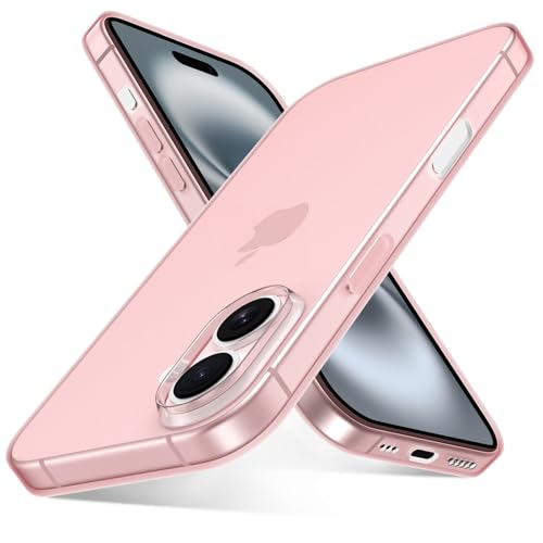 Coque iPhone 16 anti-choc fine en TPU souple mat et protection objectif