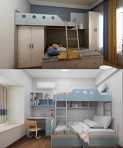 Escalera corta de metal H H para literas de dormitorio con ganchos 4
