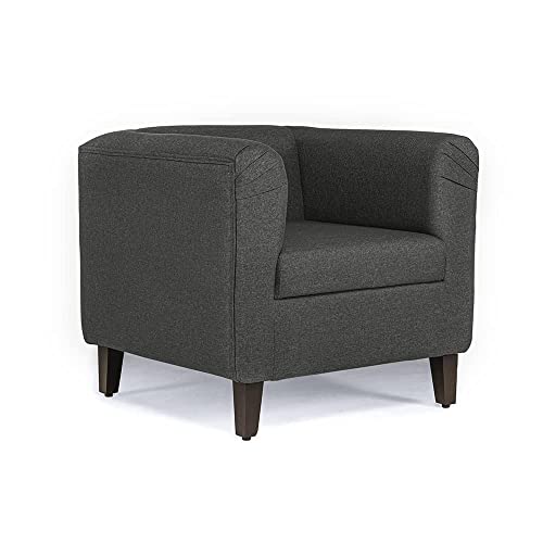 Image of Wakefit Sofa Set | 3 Year Warranty | Sofa 1 Seater, 1 Seater Sofa for Living Room, Wooden Sofa Set, Single Seater - Miami(Omega : Grey)