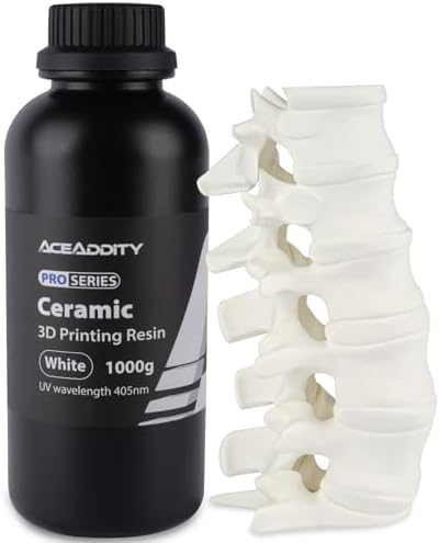 Aceaddity Ceramic 3D Printer Resin, High Resolution 405nm UV-Curing Photopolymer Printing Resin, Compatible with Most LCD/DLP/SLA 3D Printer, 1KG