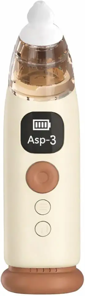 Aspirador Nasal Elétrico para Bebês e Crianças, 3 Modos de Sucção, Silicone, com Música e Iluminação, Premium (Bege)